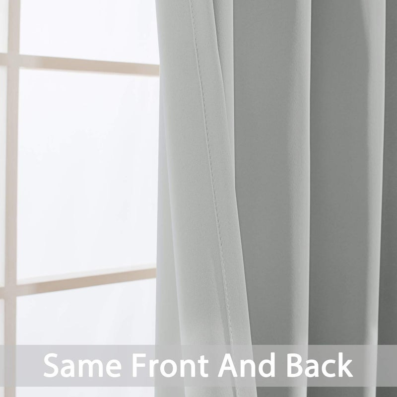 Yakamok Blackout Curtains Room Darkening Thermal Insulated Grommet top Window Curtains for Living Room, 52Wx108L Inch, Light Grey, Set of 2 - Image 5